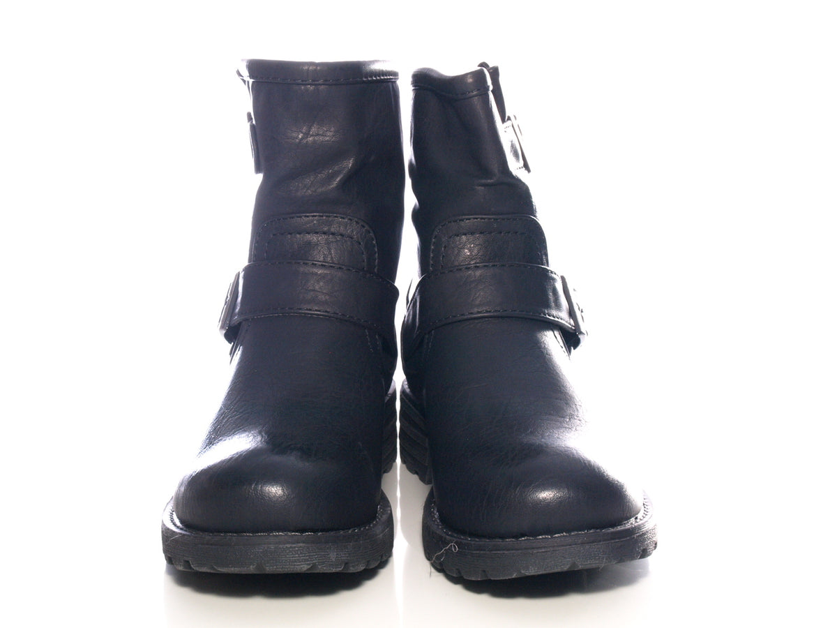 Women's slip-on ankle boots outdoor winter boots warm lined black # 636