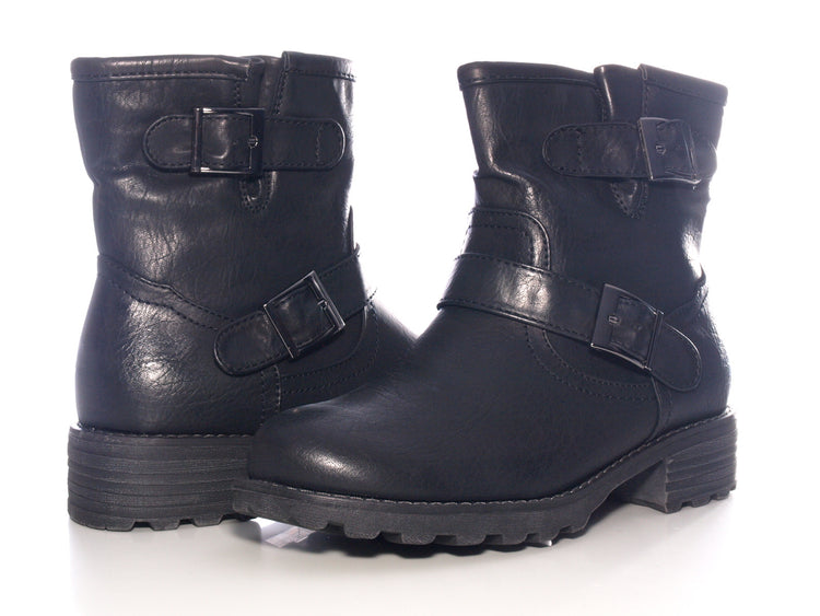 Women's slip-on ankle boots outdoor winter boots warm lined black # 636