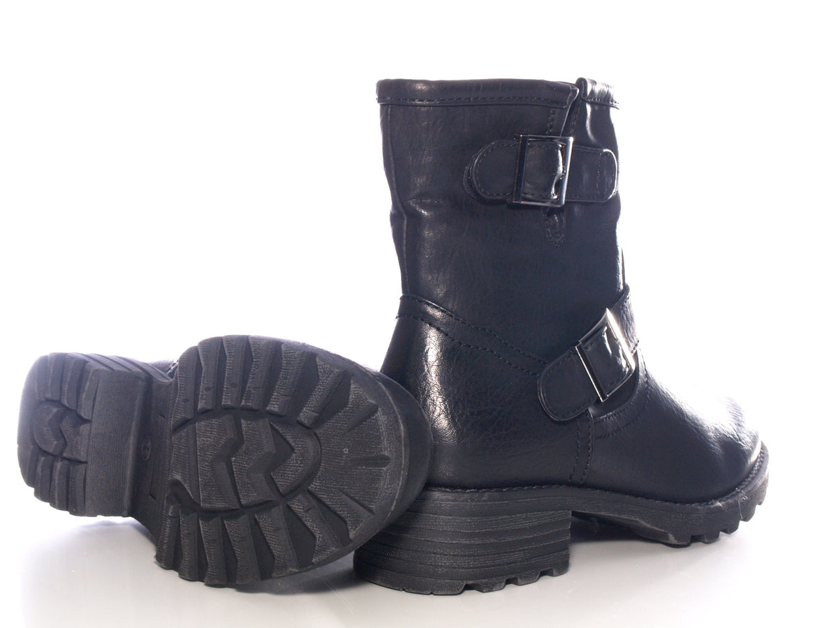 Women's slip-on ankle boots outdoor winter boots warm lined black # 636