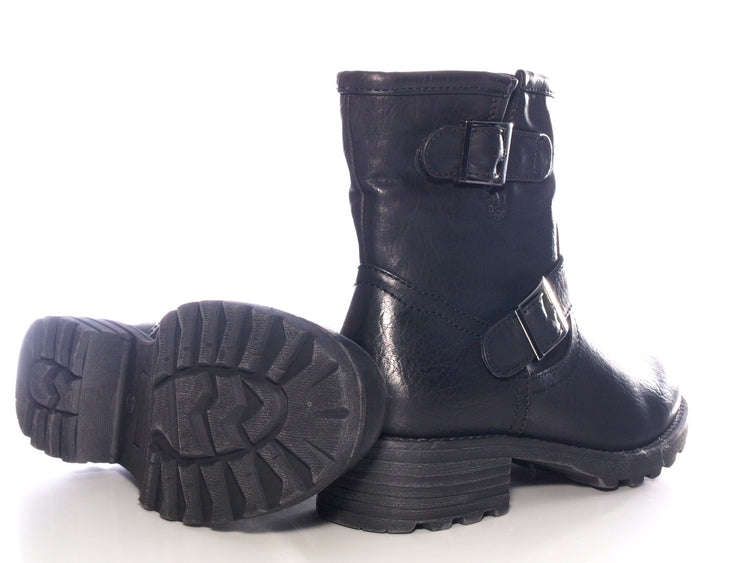 Women's slip-on ankle boots outdoor winter boots warm lined black # 636