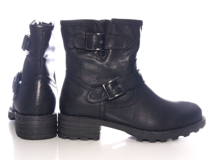 Women's slip-on ankle boots outdoor winter boots warm lined black # 636