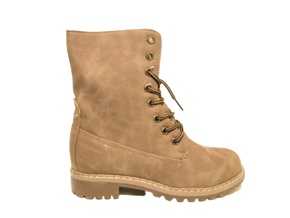 Bottines à lacets pour femmes bottes d'extérieur bottes d'hiver doublure chaude kaki # 618
