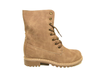 Damen Stiefeletten Schnürr Boots Outdoor Winterboots warm gefüttert Khaki # 618