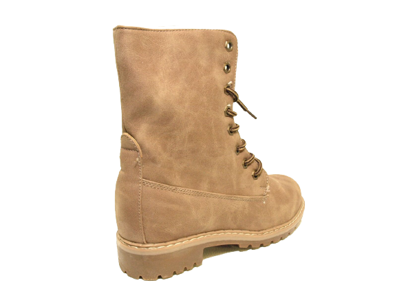 Bottines à lacets pour femmes bottes d'extérieur bottes d'hiver doublure chaude kaki # 618