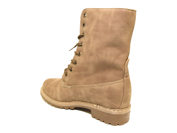 Bottines à lacets pour femmes bottes d'extérieur bottes d'hiver doublure chaude kaki # 618