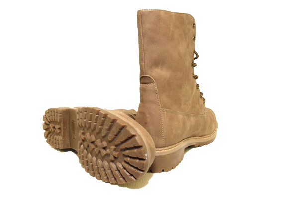 Bottines à lacets pour femmes bottes d'extérieur bottes d'hiver doublure chaude kaki # 618