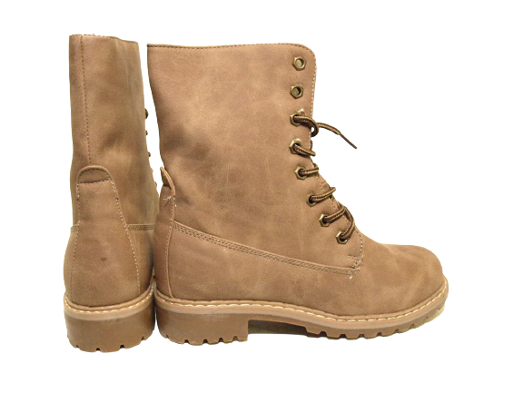 Bottines à lacets pour femmes bottes d'extérieur bottes d'hiver doublure chaude kaki # 618