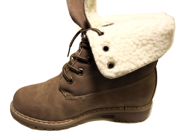 Bottines à lacets pour femmes bottes d'extérieur bottes d'hiver doublure chaude kaki # 618