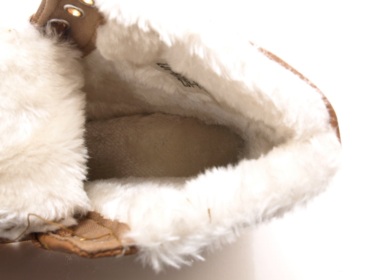 Women's ankle boots lace-up boots outdoor winter boots warm lined camel # 72