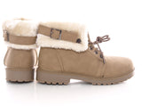 Damen Stiefel Schnürr Boots Outdoor Winterboots warm gefüttert Khaki # 39