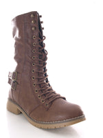 Damen Stiefel Schnürr Boots Outdoor Winterboots warm gefüttert Brown # 3006