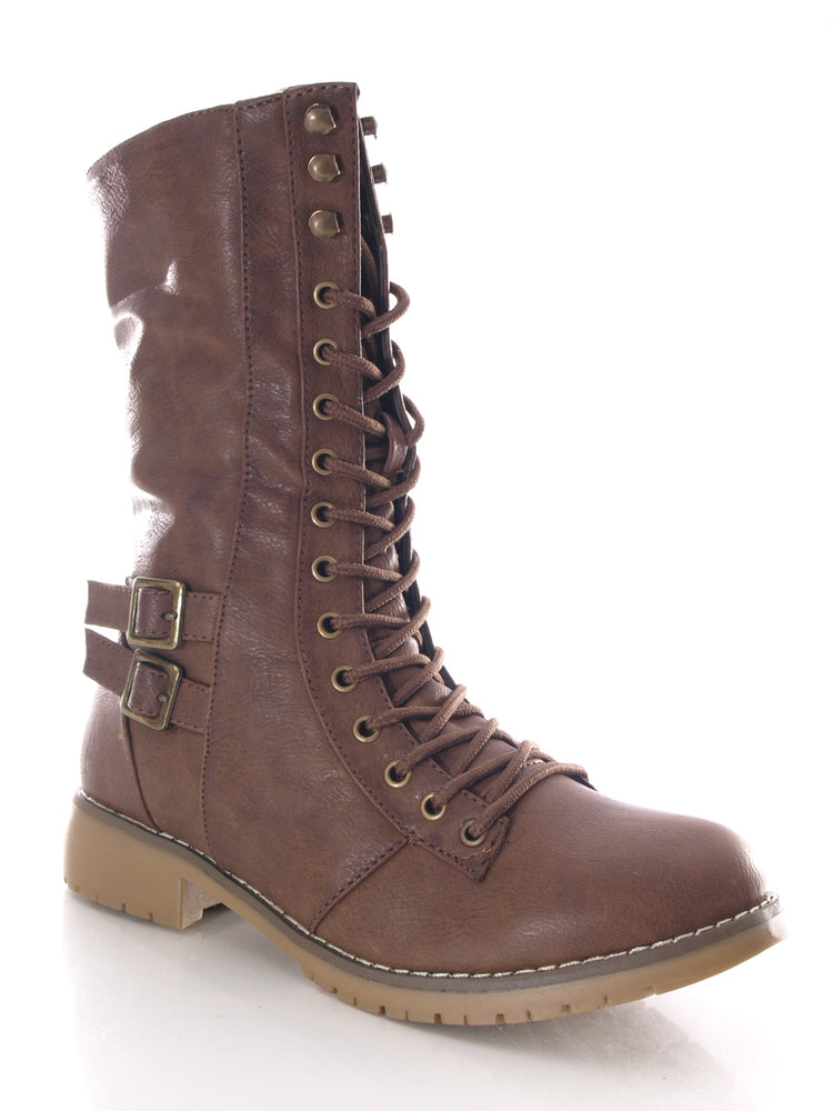 Bottes femme lacées bottines outdoor bottes d'hiver doublure chaude marron # 3006