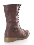 Damen Stiefel Schnürr Boots Outdoor Winterboots warm gefüttert Brown # 3006