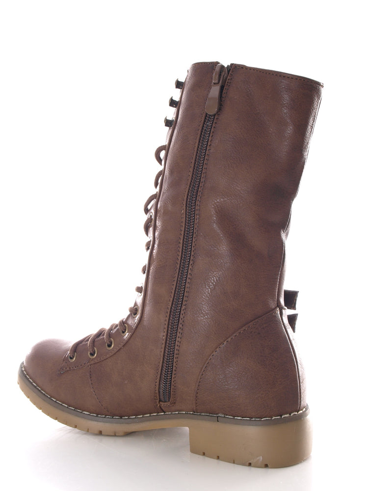 Bottes femme lacées bottines outdoor bottes d'hiver doublure chaude marron # 3006