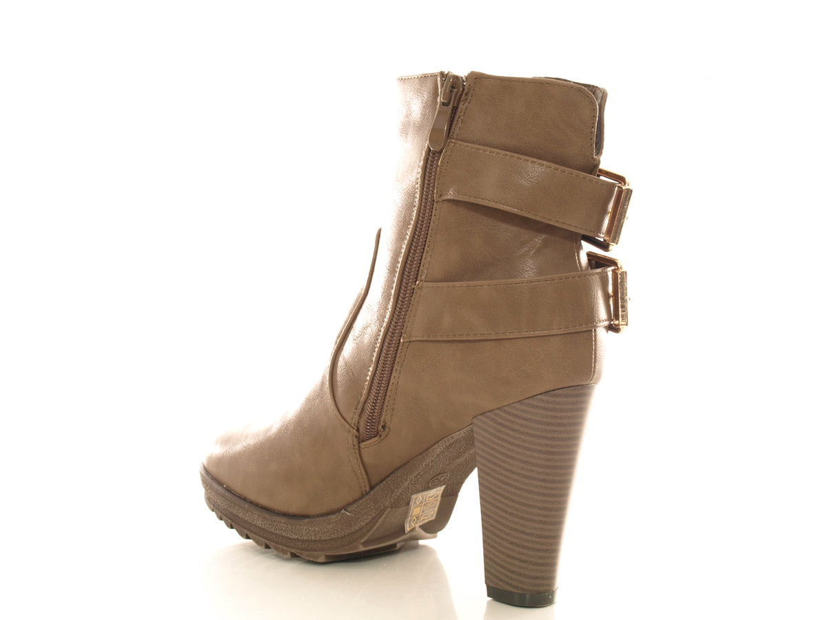 Bottines pour femme, chaussures d'extérieur, bottes d'hiver, doublure chaude, kaki # 612