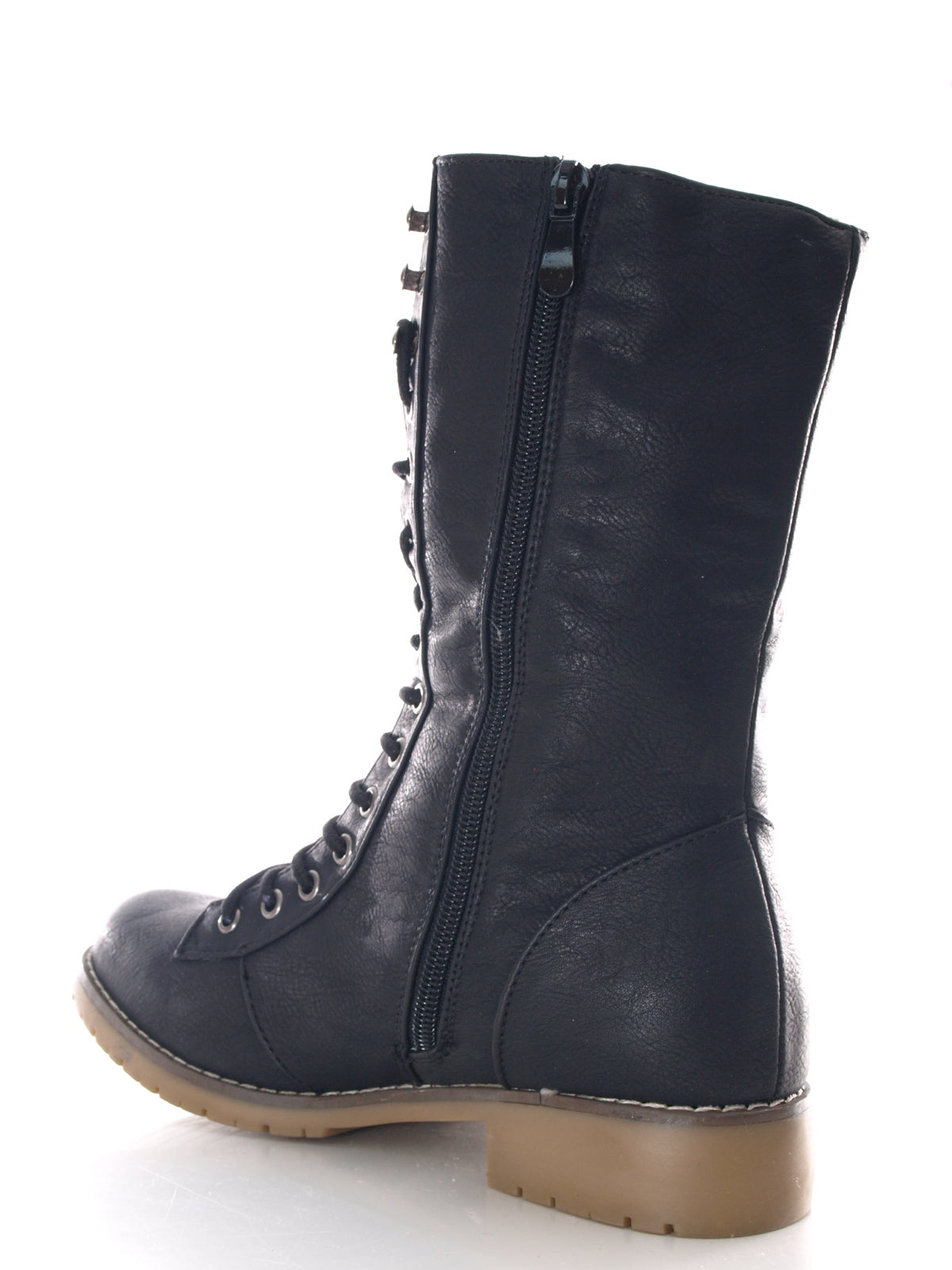 Bottes à lacets pour femmes, bottes d'extérieur, bottes d'hiver, doublure chaude, noir # 3006