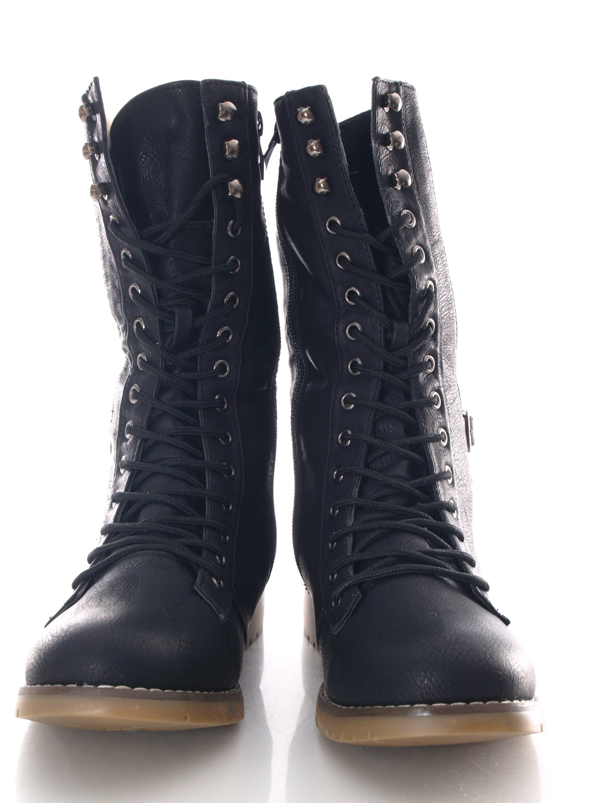 Bottes à lacets pour femmes, bottes d'extérieur, bottes d'hiver, doublure chaude, noir # 3006