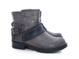 Damen Stiefeletten Biker Boots Outdoor Winterboots warm gefüttert Grey # 283