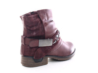 Damen Stiefeletten Biker Boots Outdoor Winterboots warm gefüttert Wine # 210