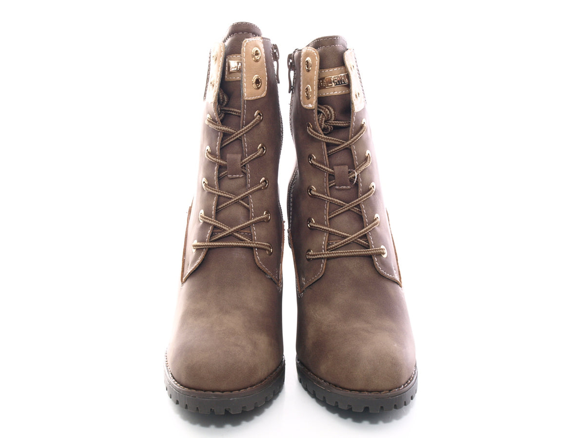 Damen Ankle Boots Stiefelette warm gefüttert Khaki # 676