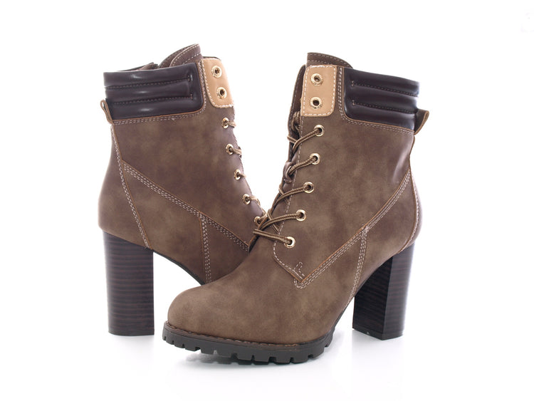 Bottines femme fourrées kaki # 676