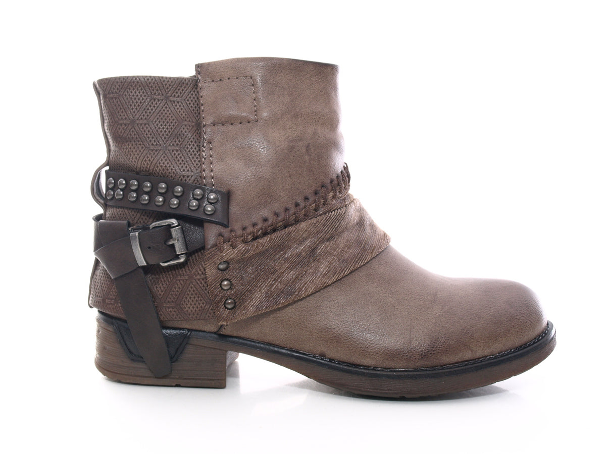 Bottines femme, bottes de motard, bottes d'extérieur, bottes d'hiver, doublure chaude, kaki # 283