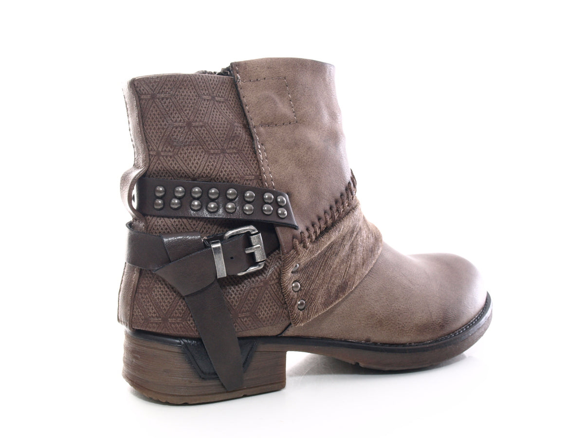 Bottines femme, bottes de motard, bottes d'extérieur, bottes d'hiver, doublure chaude, kaki # 283