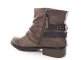 Damen Stiefeletten Biker Boots Outdoor Winterboots warm gefüttert Khaki # 283