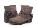 Damen Stiefeletten Biker Boots Outdoor Winterboots warm gefüttert Khaki # 283