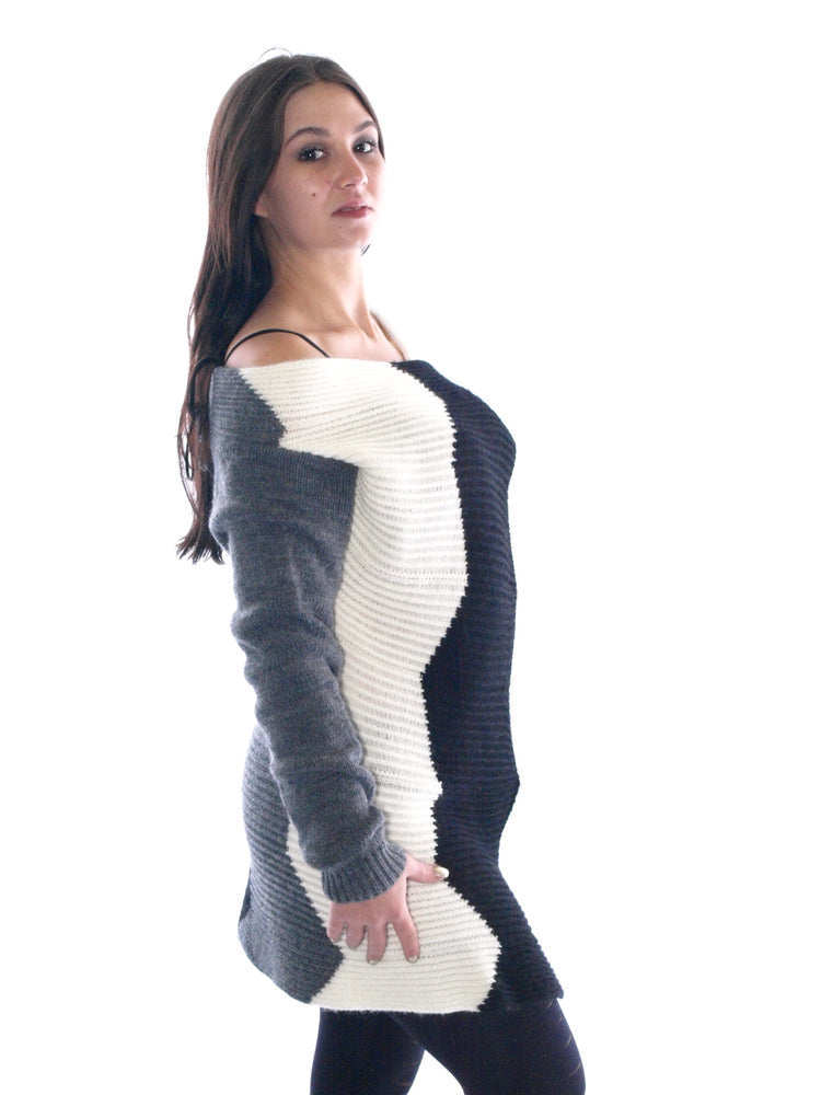 ITALIAN KNIT CARDIGAN JACKET PONCHO WRAP COAT 36 38 40 GREY # 12101496