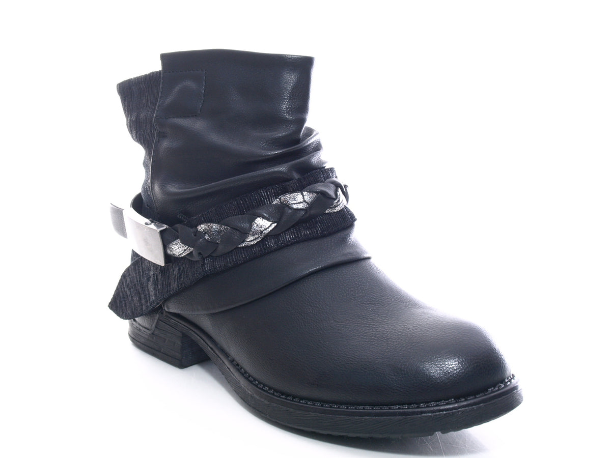 Women's ankle boots, biker boots, outdoor winter boots, warm lined, black # 210
