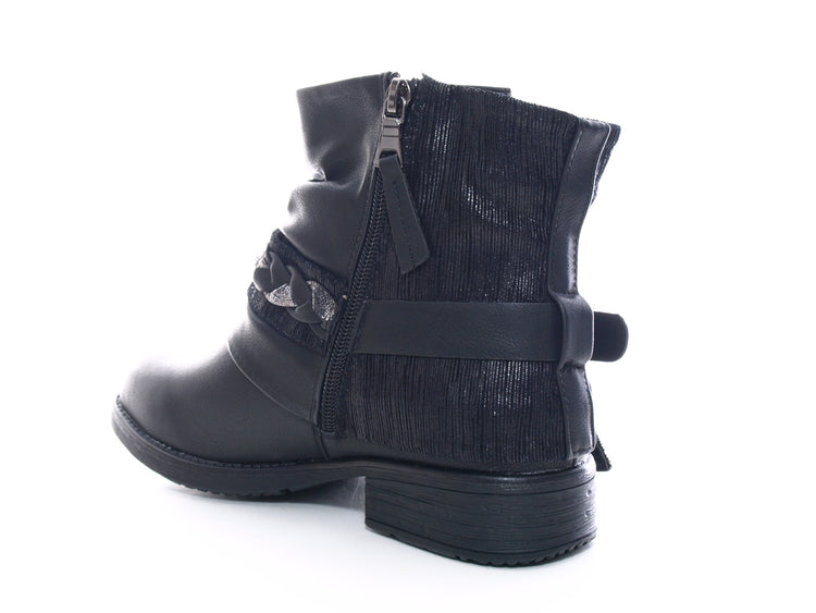 Women's ankle boots, biker boots, outdoor winter boots, warm lined, black # 210