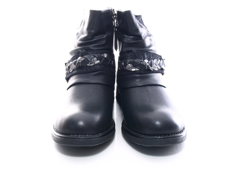Women's ankle boots, biker boots, outdoor winter boots, warm lined, black # 210