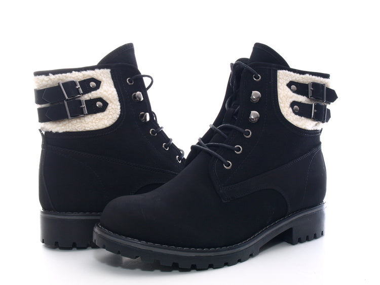 Women's outdoor winter ankle boots, warm lined, black # 446