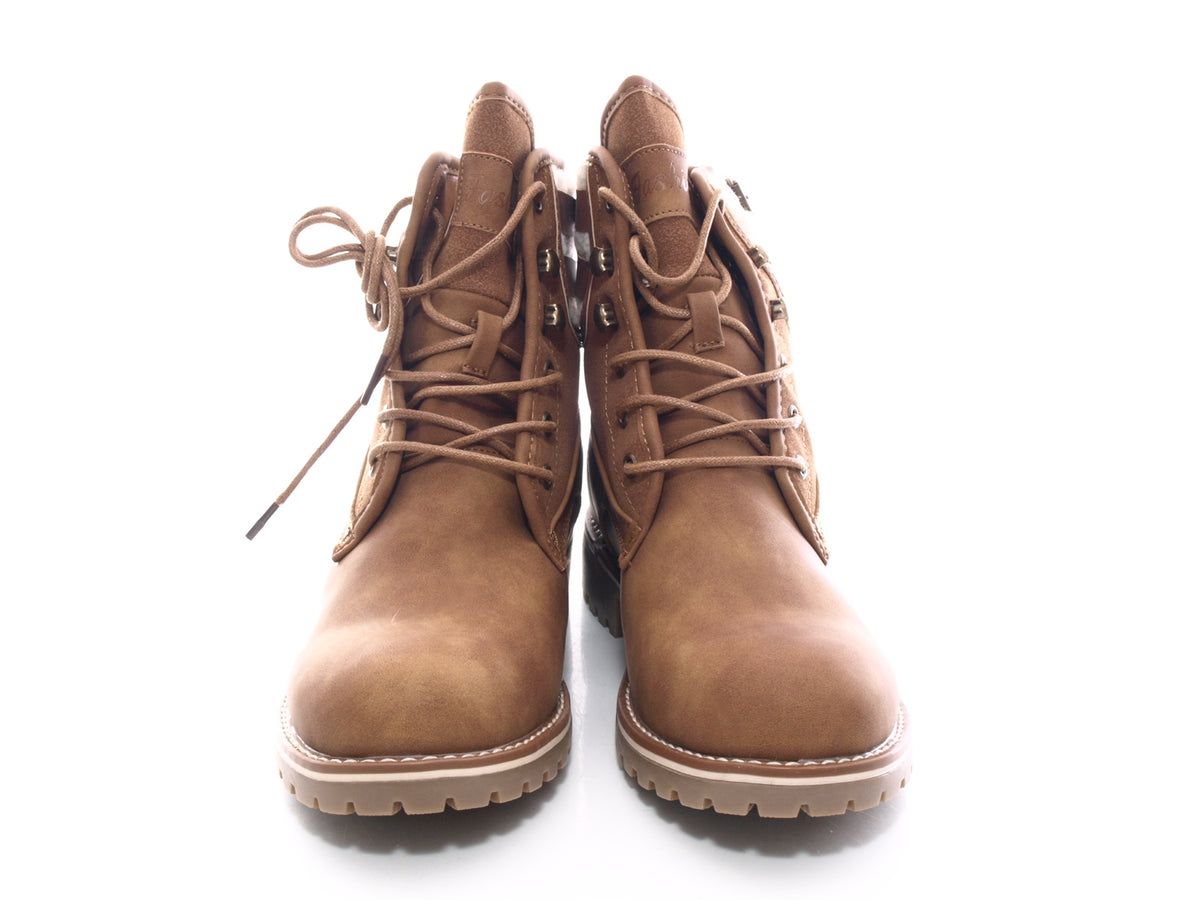 Bottines à lacets pour femme chaussures d'extérieur bottes d'hiver doublure chaude camel # 446