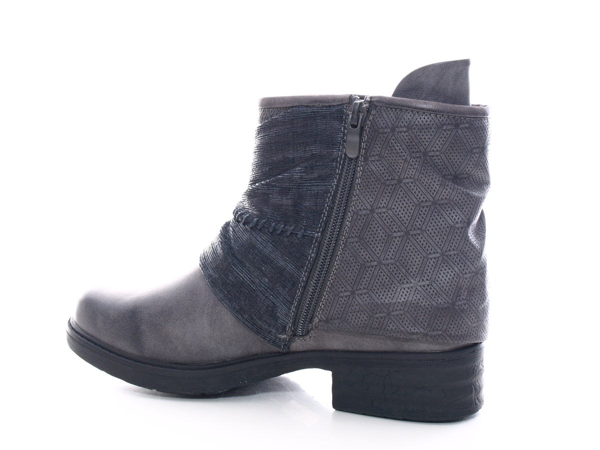 Bottines biker femme, bottes outdoor hiver, doublure chaude, gris # 3127