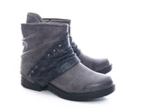 Damen Stiefeletten Biker Boots Outdoor Winterboots warm gefüttert Grey # 3127