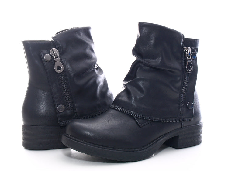 Women's ankle boots biker boots outdoor winter boots black # 281