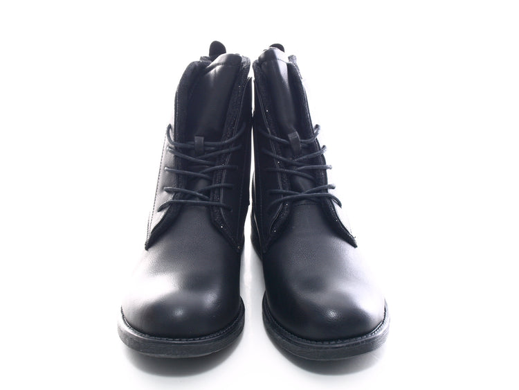 Bottines biker pour femme, bottes d'hiver outdoor, doublure chaude, noir # 3119