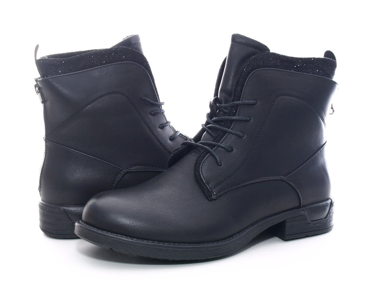 Women's ankle boots biker boots outdoor winter boots warm lined black # 3119
