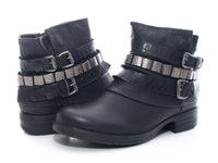 Damen Stiefeletten Biker Boots Outdoor Winterboots warm gefüttert Black # 600