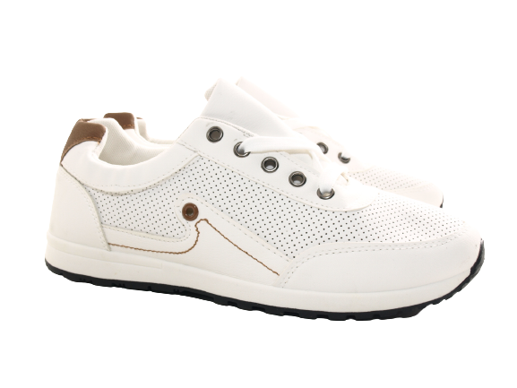 Men's Casual Sports Shoes Trainers Running Shoes Sneakers White # 9065-2