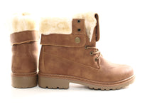 Damen Stiefeletten Biker Boots Outdoor Winterboots warm gefüttert Camel # 9120