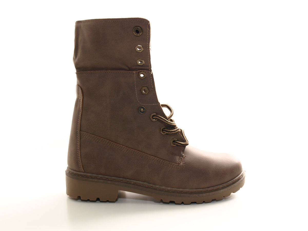 Women's ankle biker boots outdoor winter boots warm lined khaki # 9120
