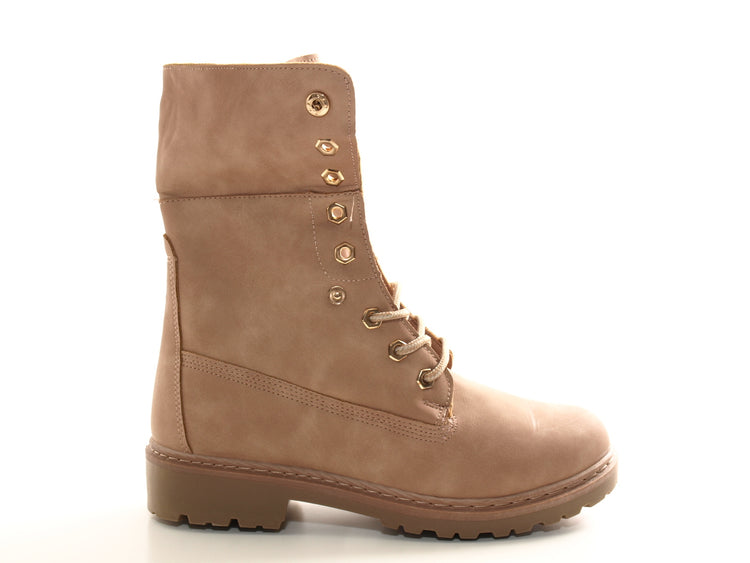 Women's ankle boots biker boots outdoor winter boots warm lined pink # 9120