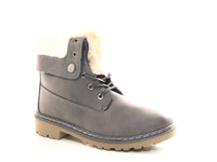 Damen Stiefeletten Biker Boots Outdoor Winterboots warm gefüttert Grey # 9120