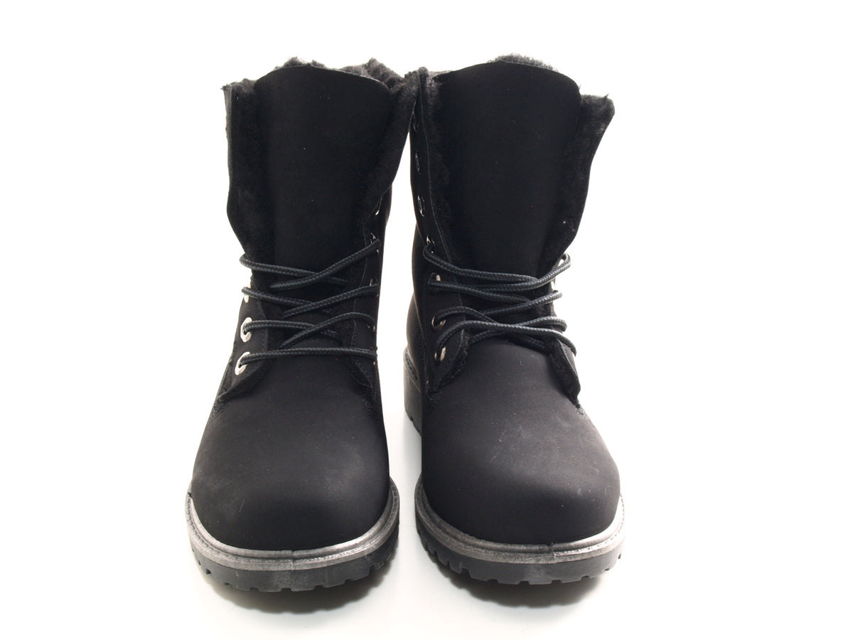 Women's ankle boots lace-up boots outdoor winter boots warm lined black # 2