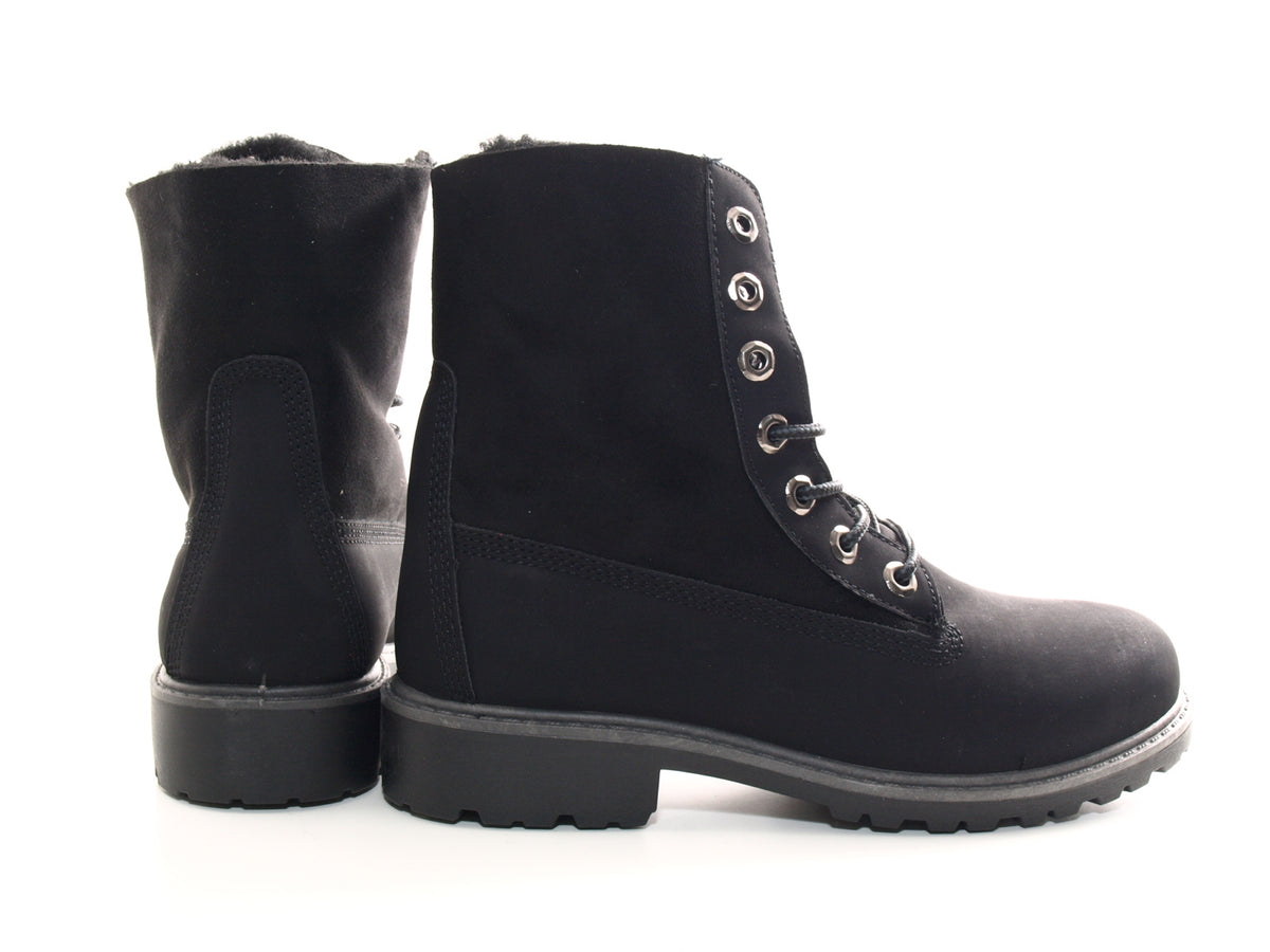 Women's ankle boots lace-up boots outdoor winter boots warm lined black # 2