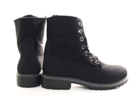 Damen Stiefeletten Schnürr Boots Outdoor Winterboots warm gefüttert Black # 2