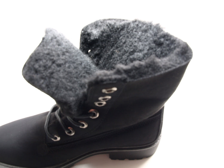 Women's ankle boots lace-up boots outdoor winter boots warm lined black # 2